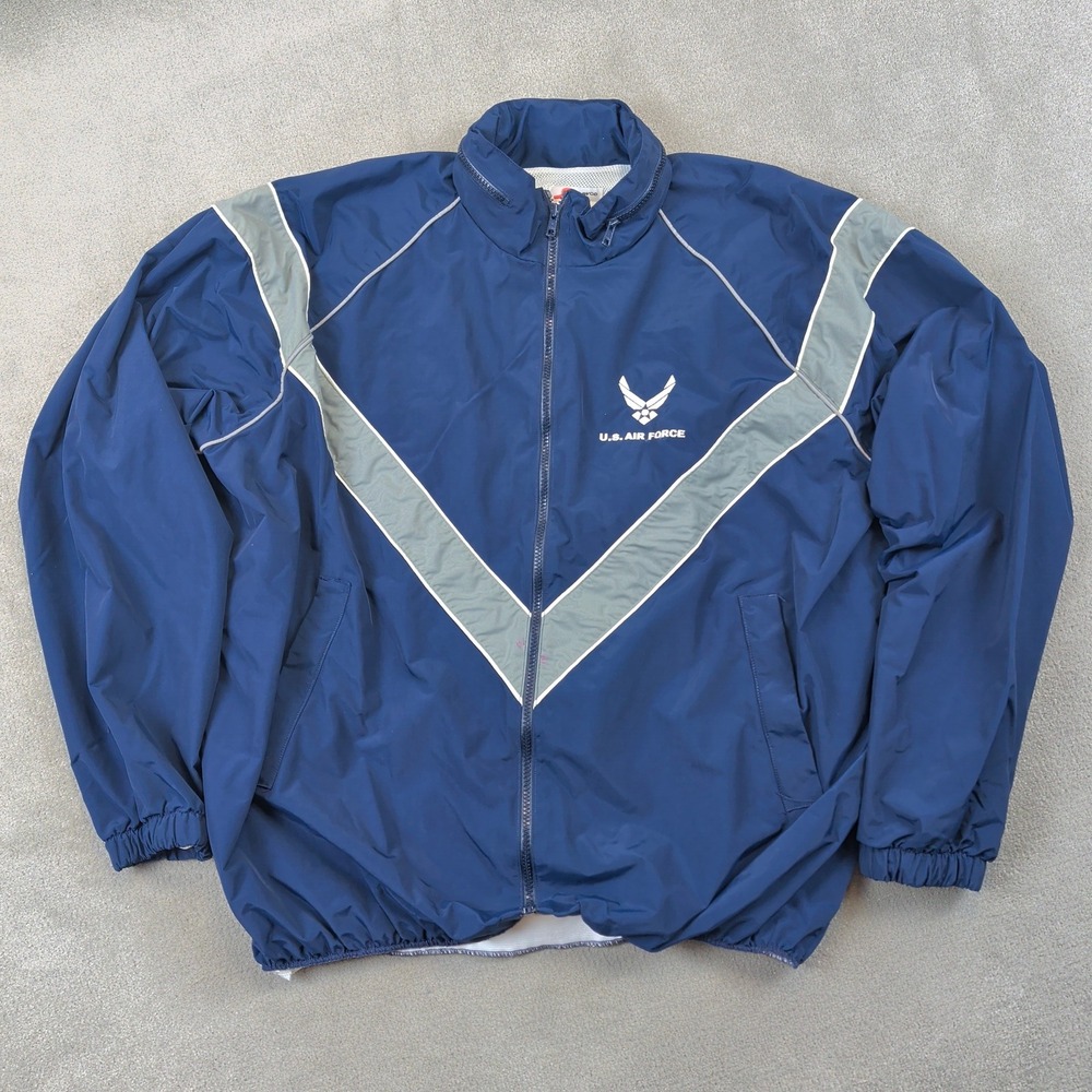 Skilcraft US Air Force PTU Jacket Mens Large Regular Navy Blue Reflective Nylon